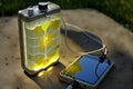 Liquid solar flexible charger portable device of the future giving unlimited power illustration generative ai