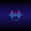 Liquid Sound Wave Logo Design, Audio Design Template, Musical Logo Vector, Modern Logo, Blue, Pink, Purple