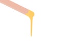 Liquid sugar wax smear with spatula logo design. Concept of smooth skin remove. Depilation, sugar paste or wax honey.