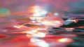 Liquid surface reflecting vibrant abstract colors and bokeh Royalty Free Stock Photo