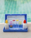 Liquid swimming pool water testing test kit Royalty Free Stock Photo