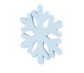Liquid translucent snowflake made of crystal blue water isolated on white background. 3d render Royalty Free Stock Photo