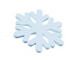 Liquid translucent snowflake made of crystal blue water isolated on white background. 3d render Royalty Free Stock Photo