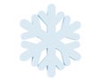 Liquid translucent snowflake made of crystal blue water isolated on white background. 3d render Royalty Free Stock Photo