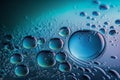 Liquid transparent clear blue gel jelly smudge with bubbles. Abstract blue background of waterdrops, Generative AI Royalty Free Stock Photo