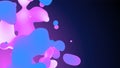 Liquid violet metaball organic structure. The liquid viscous droplets with gradient color on a light background. Fluid