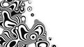 Liquid zebra metaball organic structure. The liquid viscous droplets with gradient color on a black background. Fluid