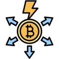 Liquidate icon, Bitcoin related vector illustration