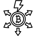 Liquidate icon, Bitcoin related vector illustration Royalty Free Stock Photo