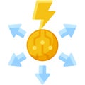 Liquidation icon, DeFi related vector illustration Royalty Free Stock Photo