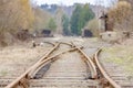 liquidation of old tracks on the canceled Railway Line, Czech Republic Royalty Free Stock Photo