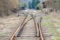 liquidation of old tracks on the canceled Railway Line, Czech Republic Royalty Free Stock Photo