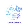 Liquidity crisis concept icon