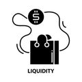 liquidity icon, black vector sign with editable strokes, concept illustration