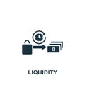 Liquidity icon. Monochrome simple Crowdfunding icon for templates, web design and infographics