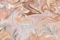 Liquify Abstract Pattern With Brown, Grey And Coral Graphics Color Art Form. Digital Background With Liquifying Flow