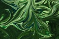 Liquify Abstract Pattern With DarkGreen, ForestGreen And OliveDrab Graphics Color Art Form. Digital Background With Liquifying