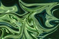 Liquify Abstract Pattern With DarkGreen, ForestGreen And OliveDrab Graphics Color Art Form. Digital Background With Liquifying