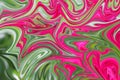 Liquify Abstract Pattern With DeepPink, Green And Pink Graphics Color Art Form. Digital Background With Liquifying Flow