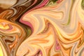 Liquify Abstract Pattern With Gold, Yellow, Green, Pink And Brown Graphics Color Art Form. Digital Background With Liquifying Flow Royalty Free Stock Photo