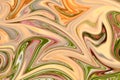 Liquify Abstract Pattern With Gold, Yellow, Green, Pink And Brown Graphics Color Art Form. Digital Background With Liquifying Flow Royalty Free Stock Photo