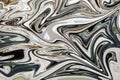 Liquify Abstract Pattern With Green, Grey, Brown And Black Graphics Color Art Form. Digital Background With Liquifying Flow Royalty Free Stock Photo