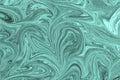 Liquify Abstract Pattern With Mint Green Graphics Color Art Form. Digital Background With Liquifying Flow Royalty Free Stock Photo