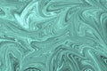 Liquify Abstract Pattern With Mint Green Graphics Color Art Form. Digital Background With Liquifying Flow Royalty Free Stock Photo