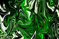 Liquify Abstract Pattern With UFO Green And Black Graphics Color Art Form. Digital Background With Liquifying Poisonous UFO Green