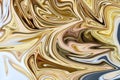 Liquify Abstract Pattern With Yellow, Brown And White Graphics Color Art Form. Digital Background With Liquifying Flow Royalty Free Stock Photo