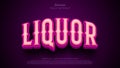 Liquor 3d editable text effect Royalty Free Stock Photo