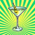 Liquor alcohol cocktail pop art vector