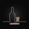 Liquor bottle glass shot design background