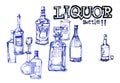 Liquor bottles illustration