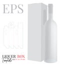 Liquor box template. Vector with die cut and laser cutting lines. White, clear, blank, isolated bottle box mock up