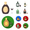 Liquor chocolate, champagne, absinthe, herbal liqueur.Alcohol set collection icons in cartoon,flat style vector symbol Royalty Free Stock Photo