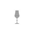 Liquor glass in minimalist linear style. Silhouette of glassware performed in the form of black thin lines. Alcohol object.