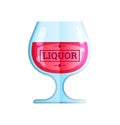 Liquor glass vector flat color web icon