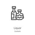 liquor icon vector from cocktails collection. Thin line liquor outline icon vector illustration. Linear symbol for use on web and