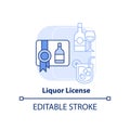 Liquor license light blue concept icon