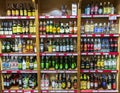 Liquor shelf in a supermarket Mallorca Spain