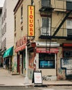 Liquor store sign in East Williamsburg, Brooklyn, New York City Royalty Free Stock Photo