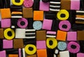 Liquorice allsorts fill frame Royalty Free Stock Photo