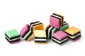 Liquorice Allsorts Isolated on White Royalty Free Stock Photo