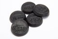 Liquorice in coins Royalty Free Stock Photo