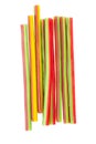 Liquorice Paste Isolated On The White Background. Multicolored Candy Strips