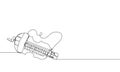 Lira, hurdy-gurdy one line art. Continuous line drawing of music, stringed lyre, lyra instrument, culture, ukrainian