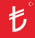 Lira turkish symbol sign. Turkish money currency logo lira isolated illustration