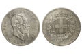 5 lira 1874 Vittorio Emanuele II Royalty Free Stock Photo
