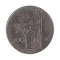100 liras coin, Italy